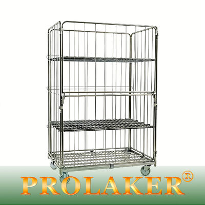 Промышленная класса 3-сторонняя рулонная клетка, сгибающаяся для экономии пространства