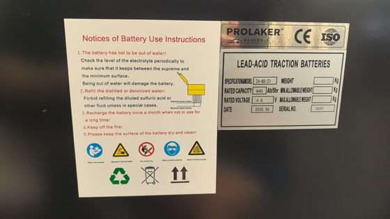 OEM 24-85-21 Свинцово-кислотный вилочный погрузчик батарея 48V 840Ah Три фазы