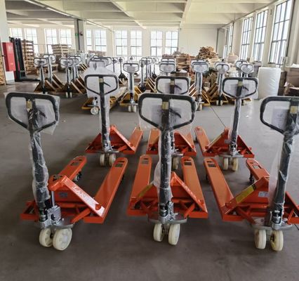 3-тонный ручной паллетный грузовик с двойными нейлоновыми колесами для обработки материалов на складе весом 3000 кг