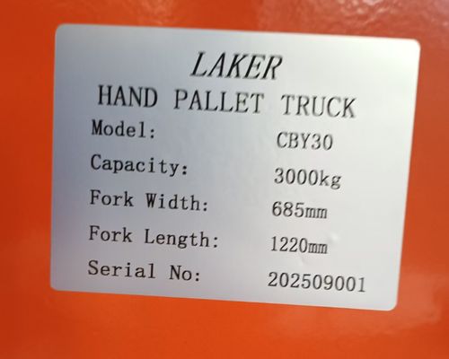 3-тонный ручной паллетный грузовик с двойными нейлоновыми колесами для обработки материалов на складе весом 3000 кг