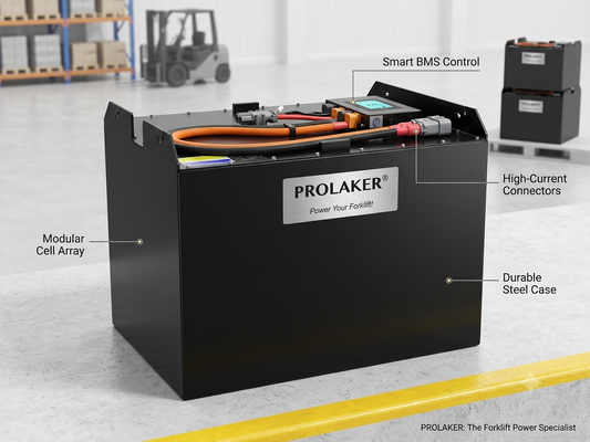 Сменная литий-железо-фосфатная батарея ProLaker для вилочных погрузчиков 24В 48В 80В, 210Ач-880Ач, с возможностью индивидуальной настройки, для электрических вилочных погрузчиков, гидравлических тележек, штабелеров, складского оборудования с интеллектуальной системой управления батареями (BMS)